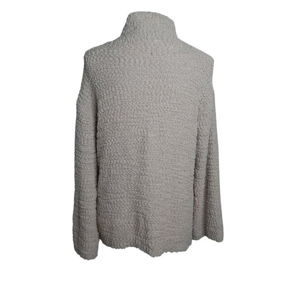 Debut Beige Mock Neck Pullover Popcorn Sweater Womens Large - Picture 2 of 7
